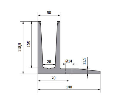 0.74kN Base Fixed Channel Diagram