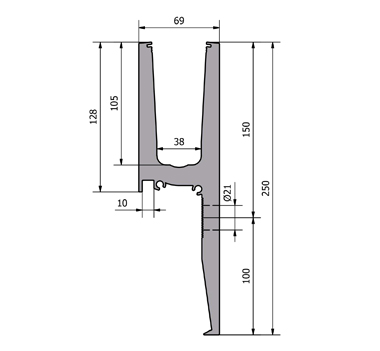 3 kN Extended Side Fixed Aluminium Channel