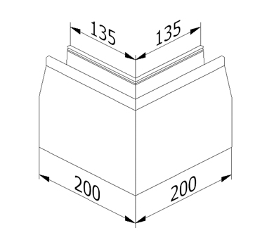 0.74kN Base Fixed Channel Outer Corner Diagram