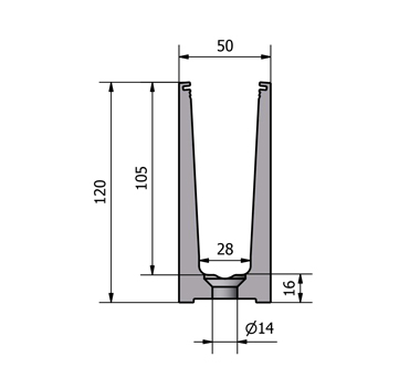 0.74kN Base Fixed Channel Bend-Fit Diagram
