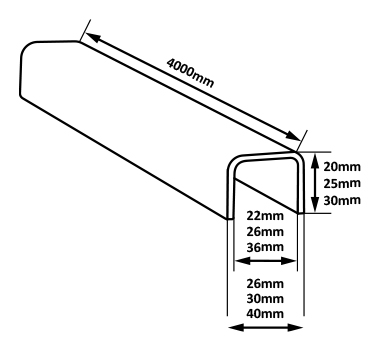 Stainless Steel U-Profile Slotted Handrail Tube Dia