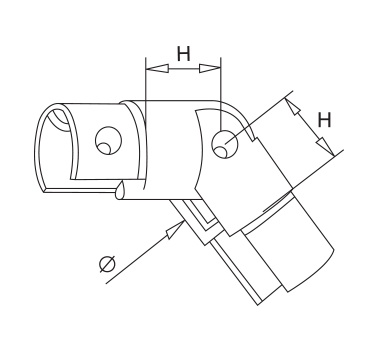 Satin Adjustable Slotted Elbow Downwards Diagram
