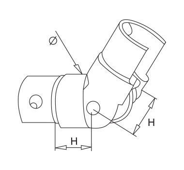 Satin Adjustable Slotted Elbow Upwards Diagram