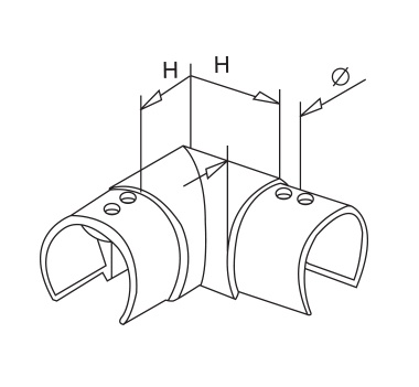 Satin Finish Elbow Horizontal Diagram