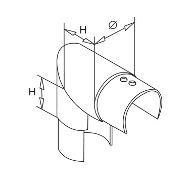 Satin Finish Elbow Vertical Diagram