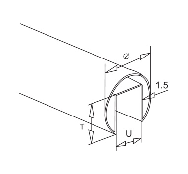 Satin Finish Slotted Tube Diagram