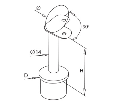 Mirror Polished 90 Degrees Extended Saddle Diagram